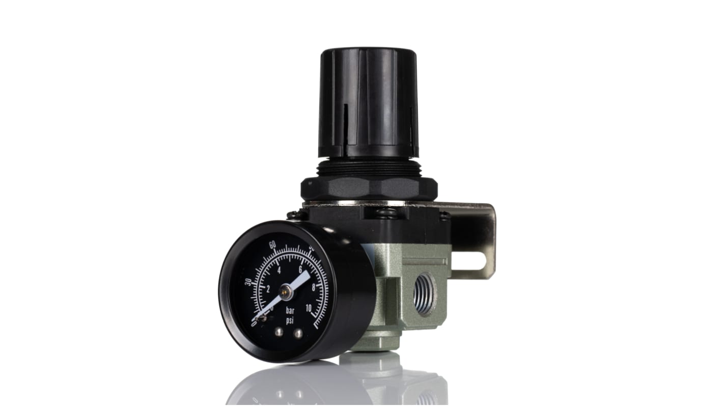 RS PRO G 1/4 Pneumatic Regulator - 0.3bar to 10bar, 15bar max. input