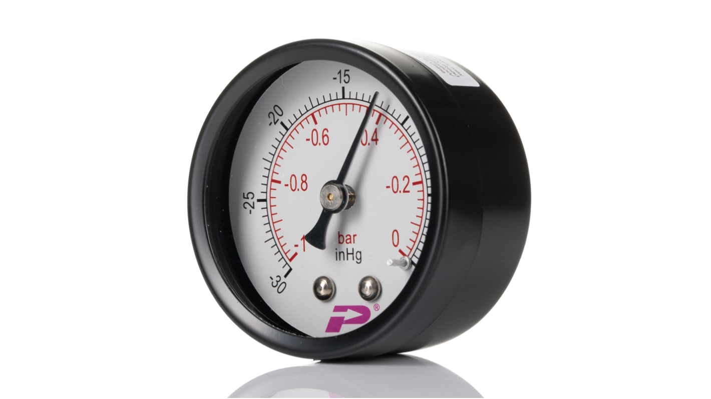 RS PRO Vakuumdruckmessgerät Prozessanschluss hinten Analog -1bar → 0bar, Ø 50mm BSP1/4