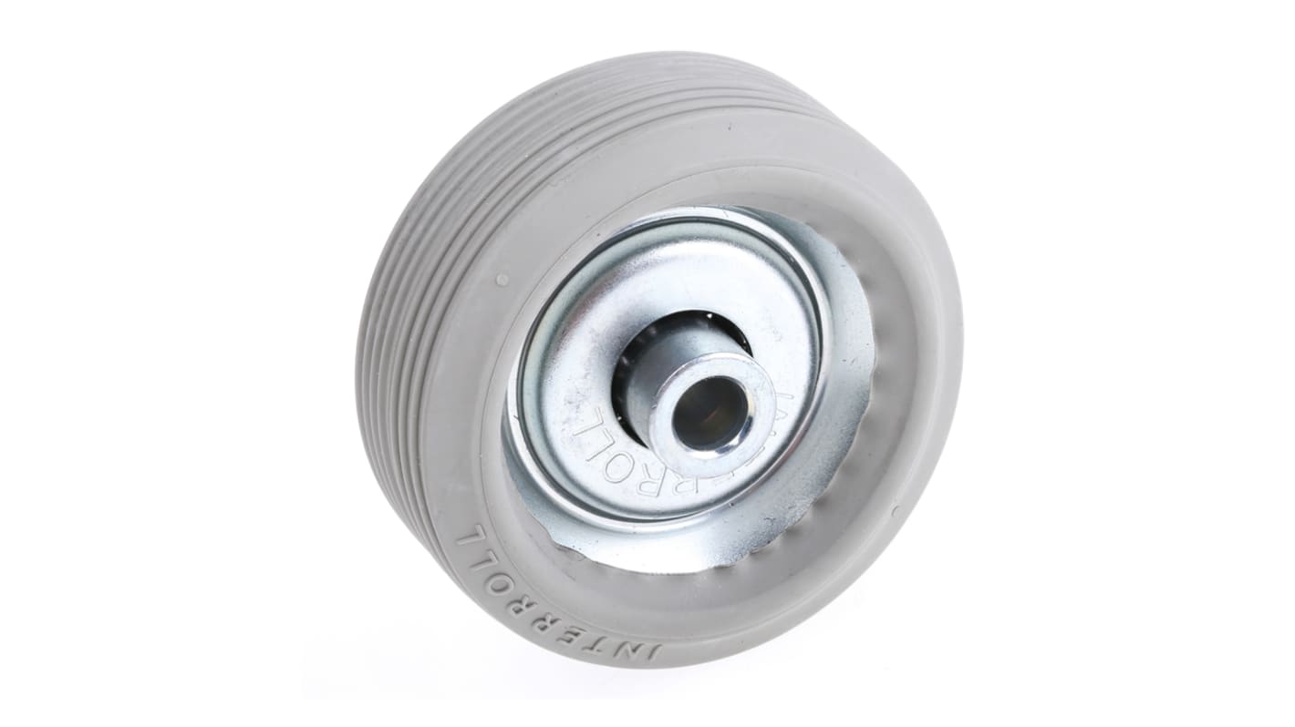 Interroll ø 52mm Gleitrolle, 200N, 16mm, 6.5mm, 24mm, Naben Mat. Stahl, Gummi-Reifen