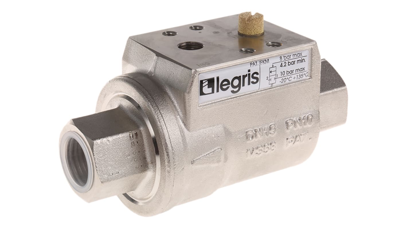 Legris 空圧作動バルブ, 1/2インチ, アキシャル, 10バール, 4202 15 21 20