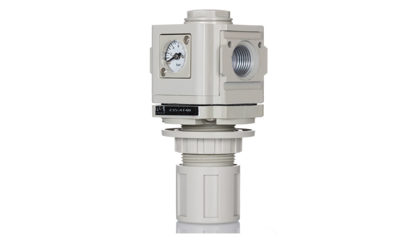 RS PRO G 1/2 Pneumatic Regulator - 0.5bar to 8.5bar, 1/2in, 10bar max. input