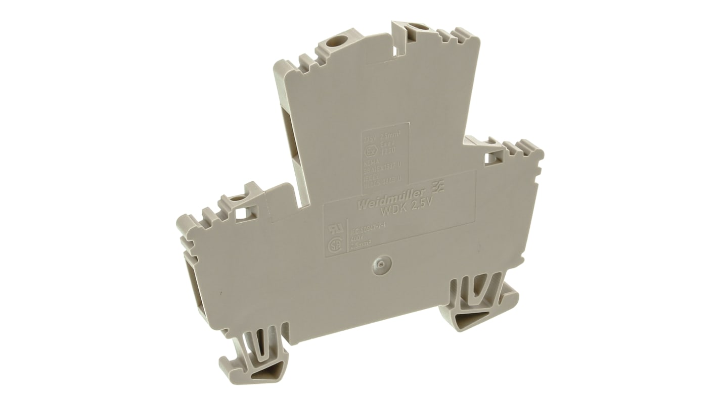 Morsettiera a due livelli Weidmuller, Beige scuro, livello Doppio, , 32A