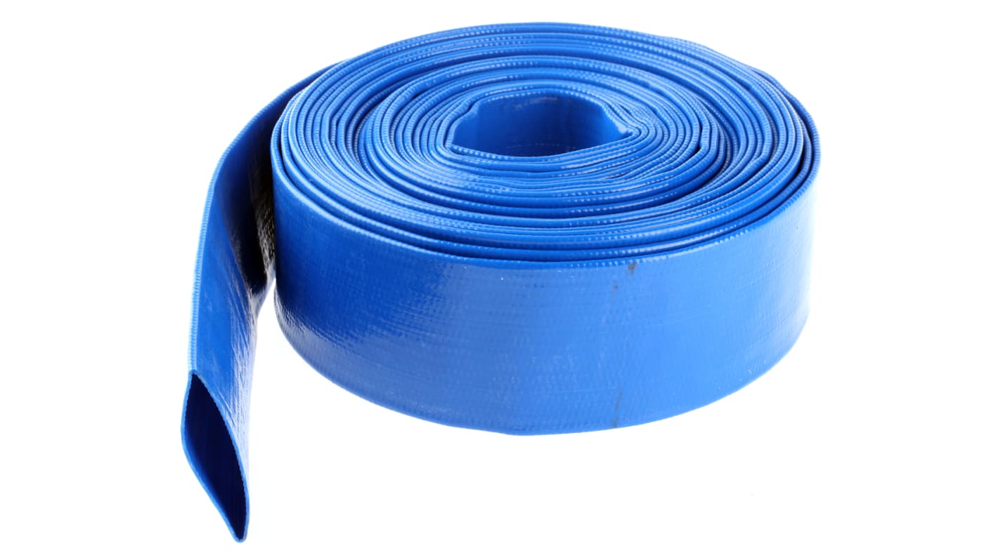 RS PRO PVC, Hose Pipe, 38mm ID, 43.2mm OD, Blue, 10m