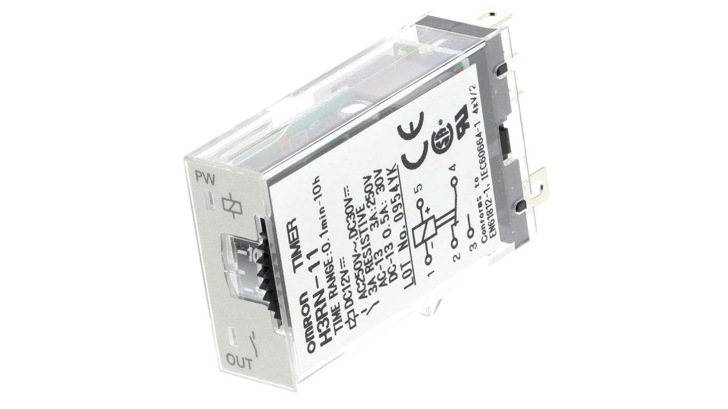 Omron 12V dc Timer Relay, Multi-funktions timerfunktioner Panelmontering