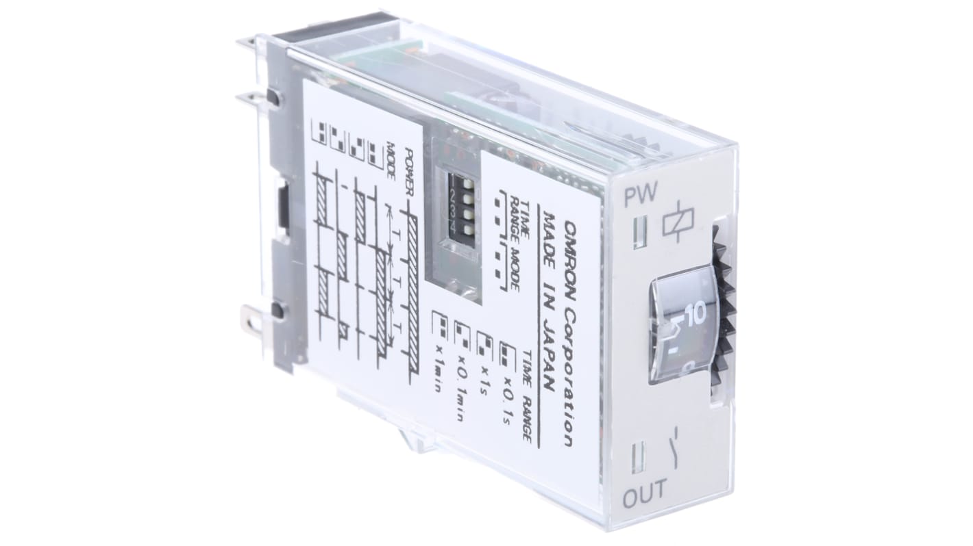 Relais temporisé Omron H3RN, 24V c.c., Enfichable, 2 contacts