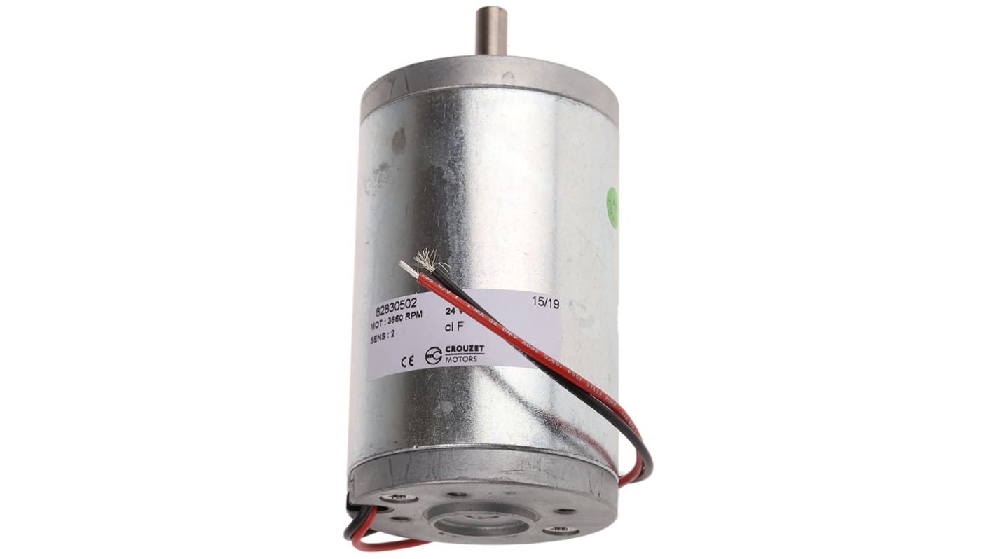 Crouzet Brushed DC Motor, 50 W, 24 V dc, 170 mNm, 2770 rpm, 8mm Shaft Diameter