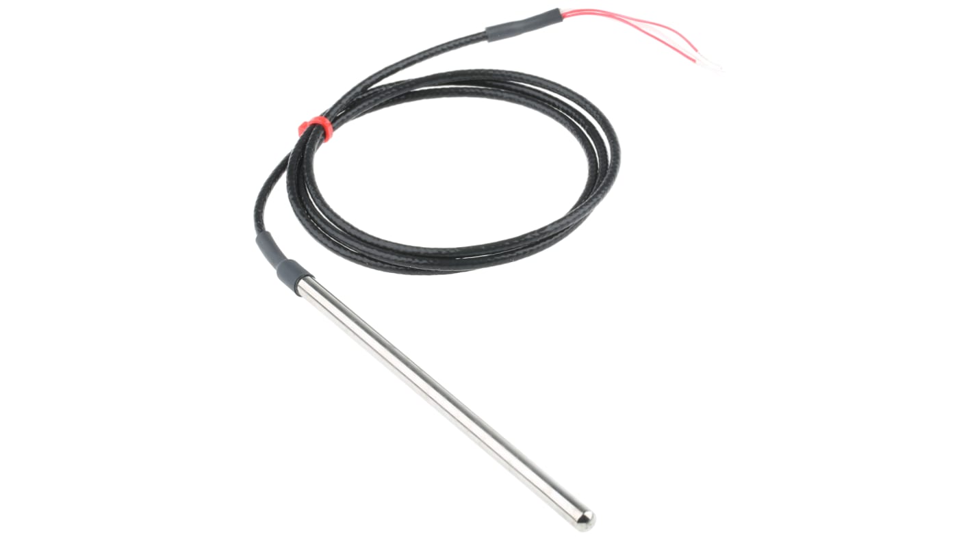 RS PRO PT100 RTD Sensor, 6mm Dia, 150mm Long, 4 Wire, Probe, Class B +250°C Max