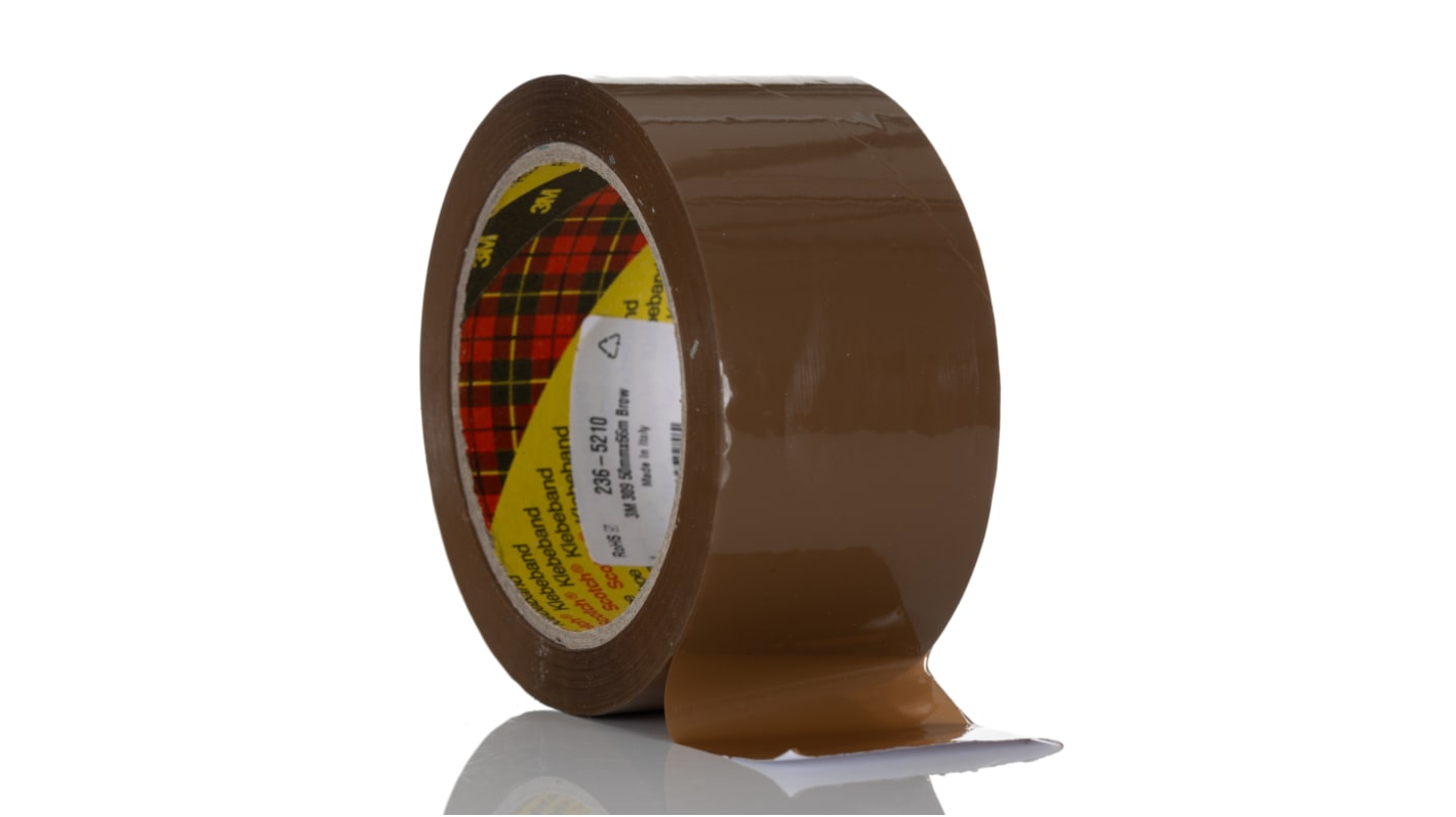 3M 3M 309 50mmx66m Brown Paketband, BOPP-Folie, Transparent, Hellbraun, Stärke 0.05mm, 50mm x 66m