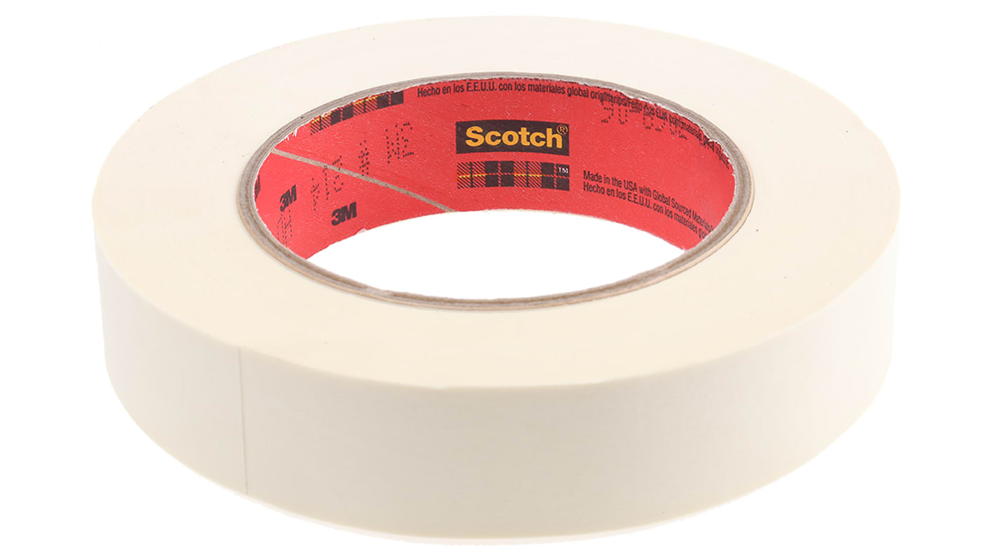 3M SCOTCH 214 Papier Abdeckband Beige, Stärke 0.15mm Gummi-Kleber 25mm x 55m