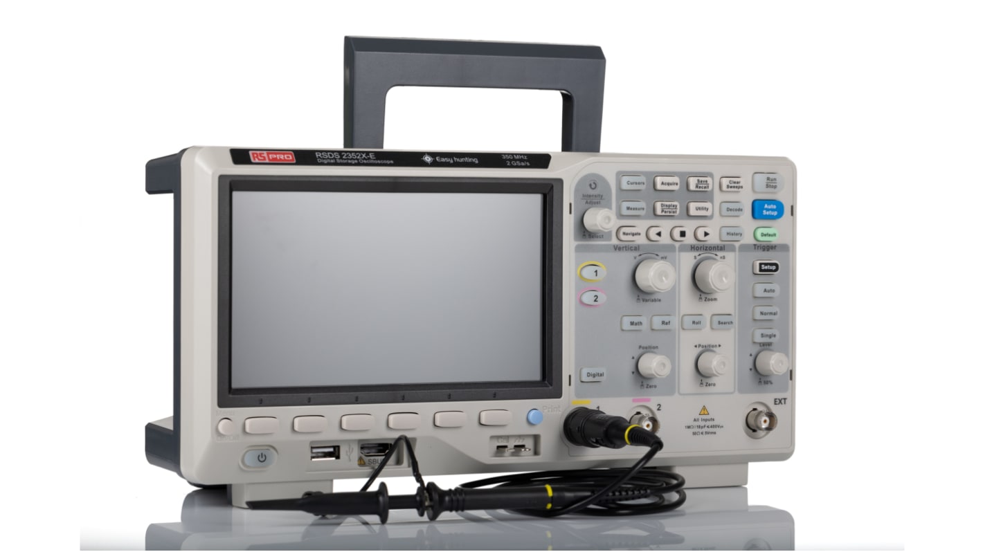 RS PRO RS-SDS2352X-E Digital Bench Oscilloscope, 2 Analogue Channels, 350MHz, 16 Digital Channels