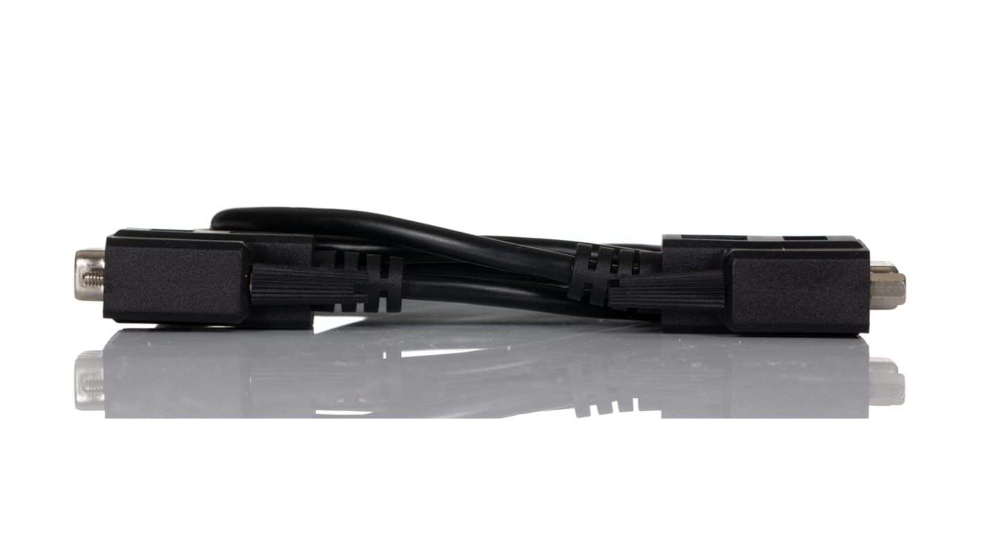 RS PRO 串口线, 9 针 D-sub公插转9 针 D-sub母座, 1m长, 黑色PVC护套