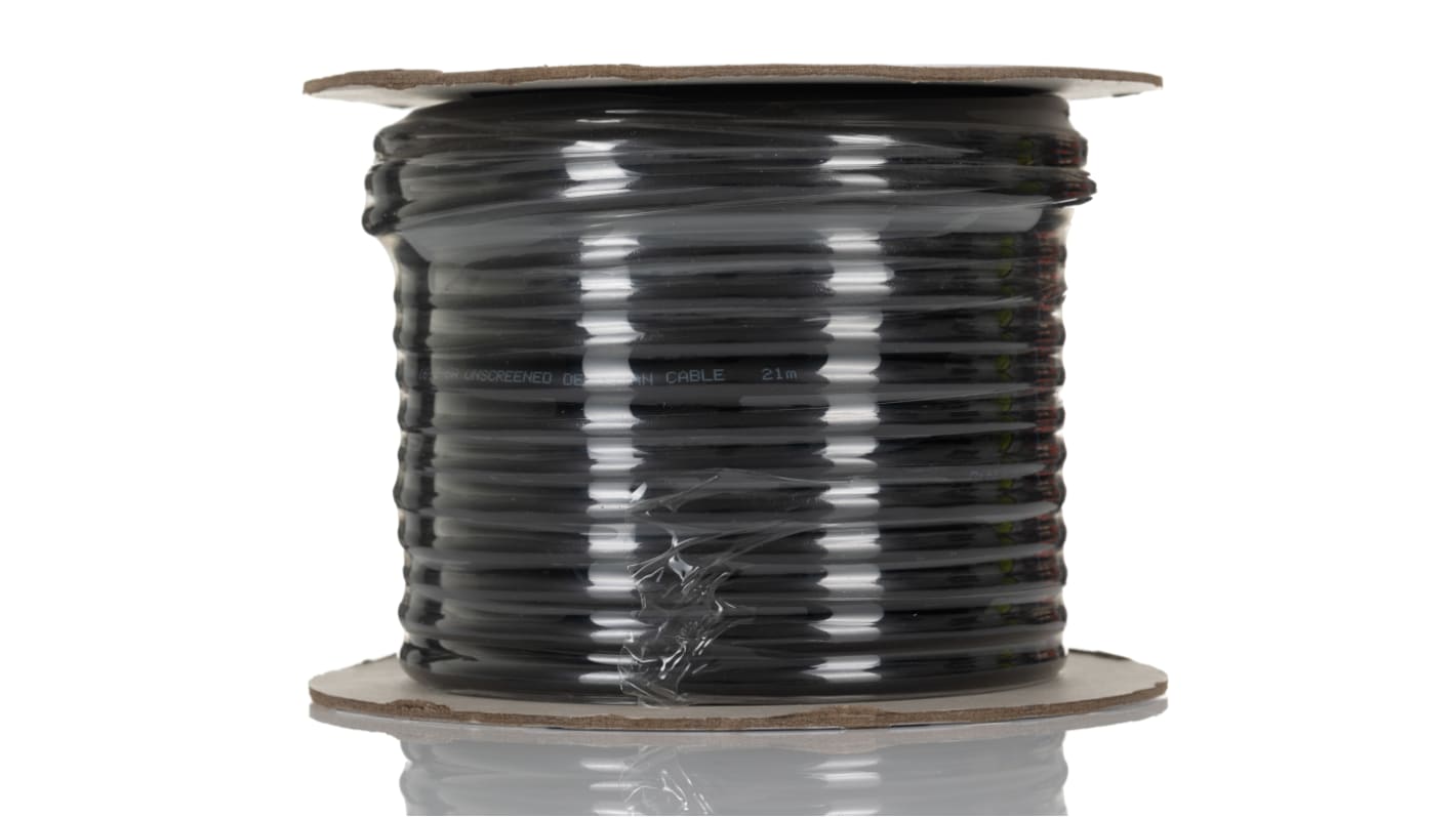 RS PRO Multicore Industrial Cable, 6 Cores, 0.5 mm², DEF STAN, Unscreened, 25m, Black PVC Sheath