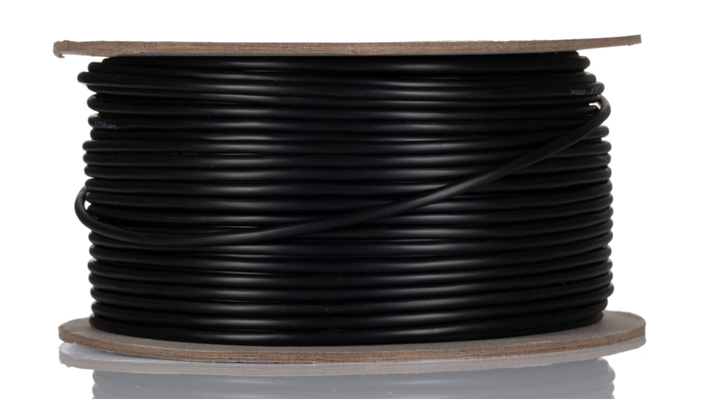 RS PRO Multicore Industrial Cable, 2 Cores, 0.22 mm², DEF STAN, Unscreened, 100m, Black PVC Sheath