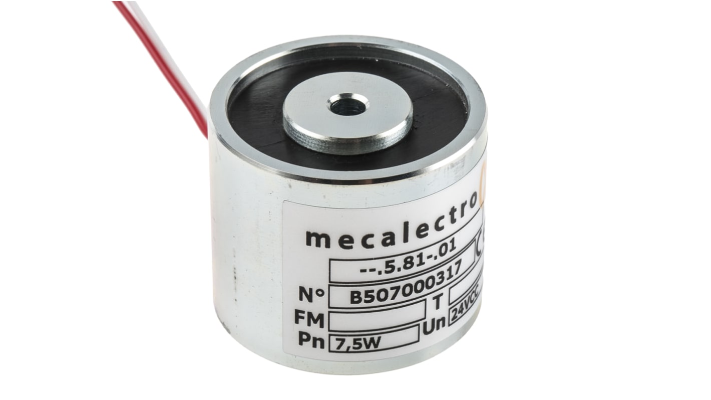 Ventouse électromagnétique Mecalectro 24V c.c., 440N Diam 39mm