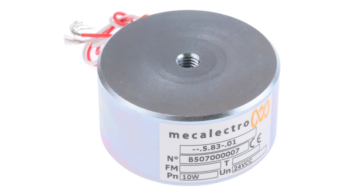 Ventouse électromagnétique Mecalectro 24V c.c., 1450N Diam 63mm