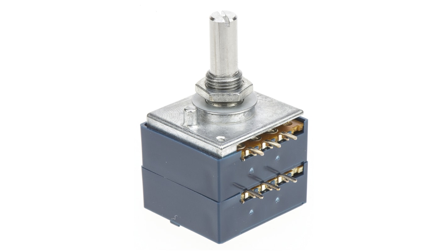 Alps Alpine 50kΩ Rotary Carbon Film Potentiometer, Panel Mount (Through Hole), RK27112A00CF