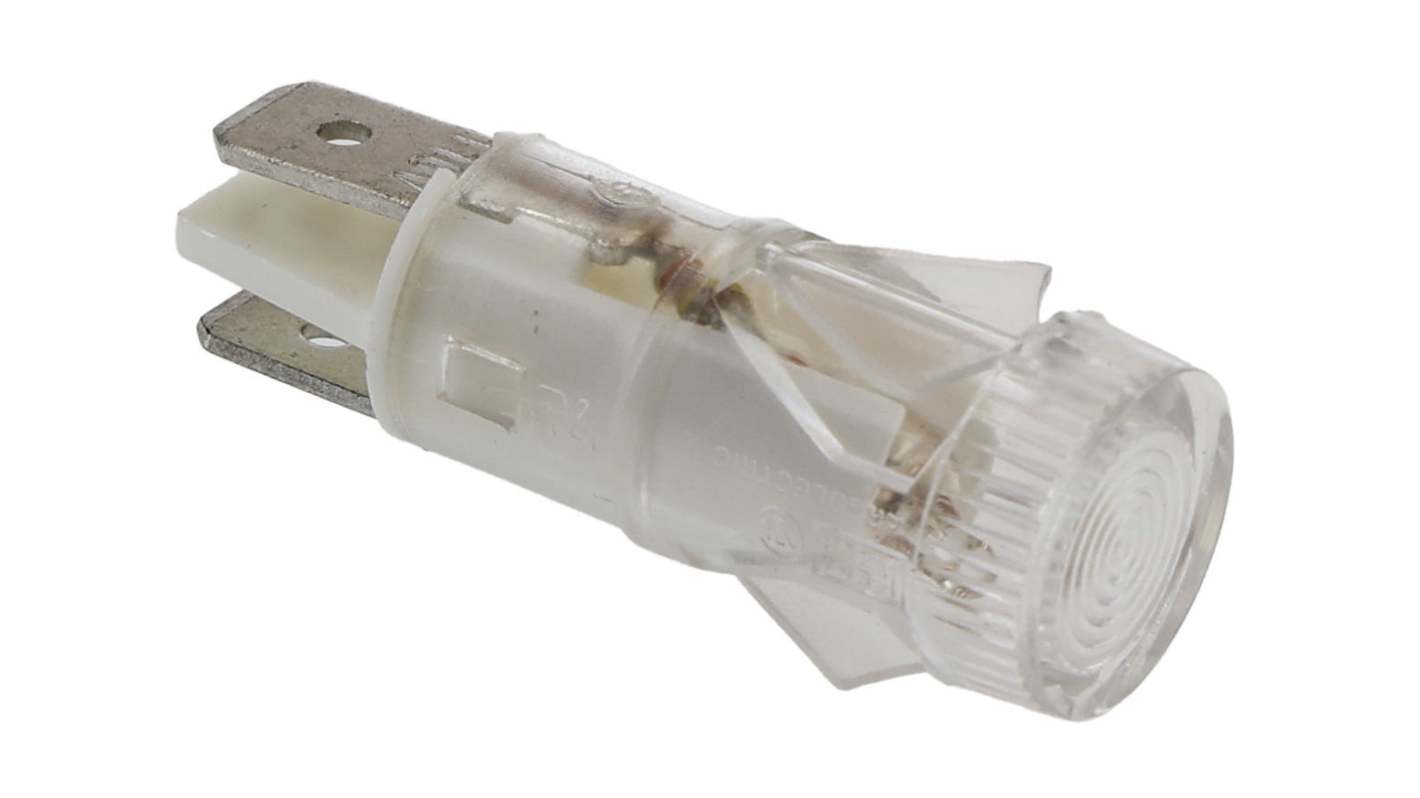 Indicador Neón Circular Arcolectric (Bulgin) Ltd 2870, lente prominente, Ø montaje 12.7mm, 110V ac
