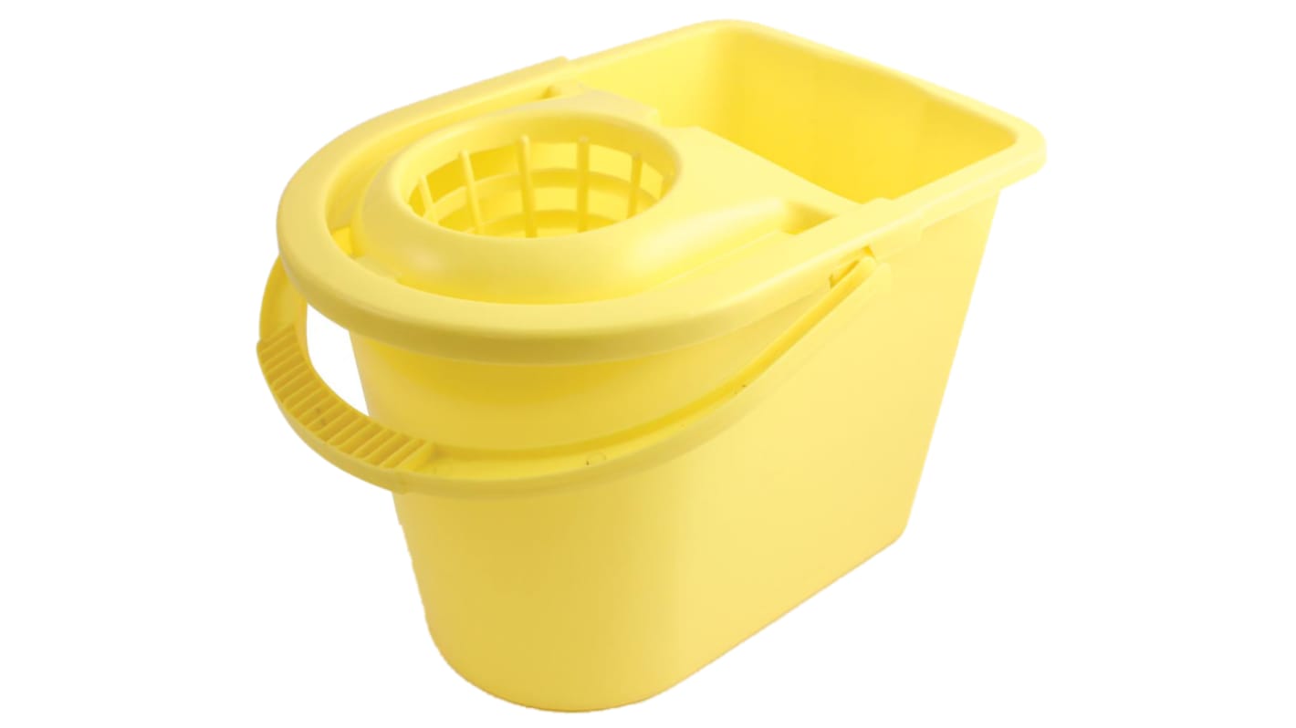 15L Plastic Yellow Mop Bucket With Handle