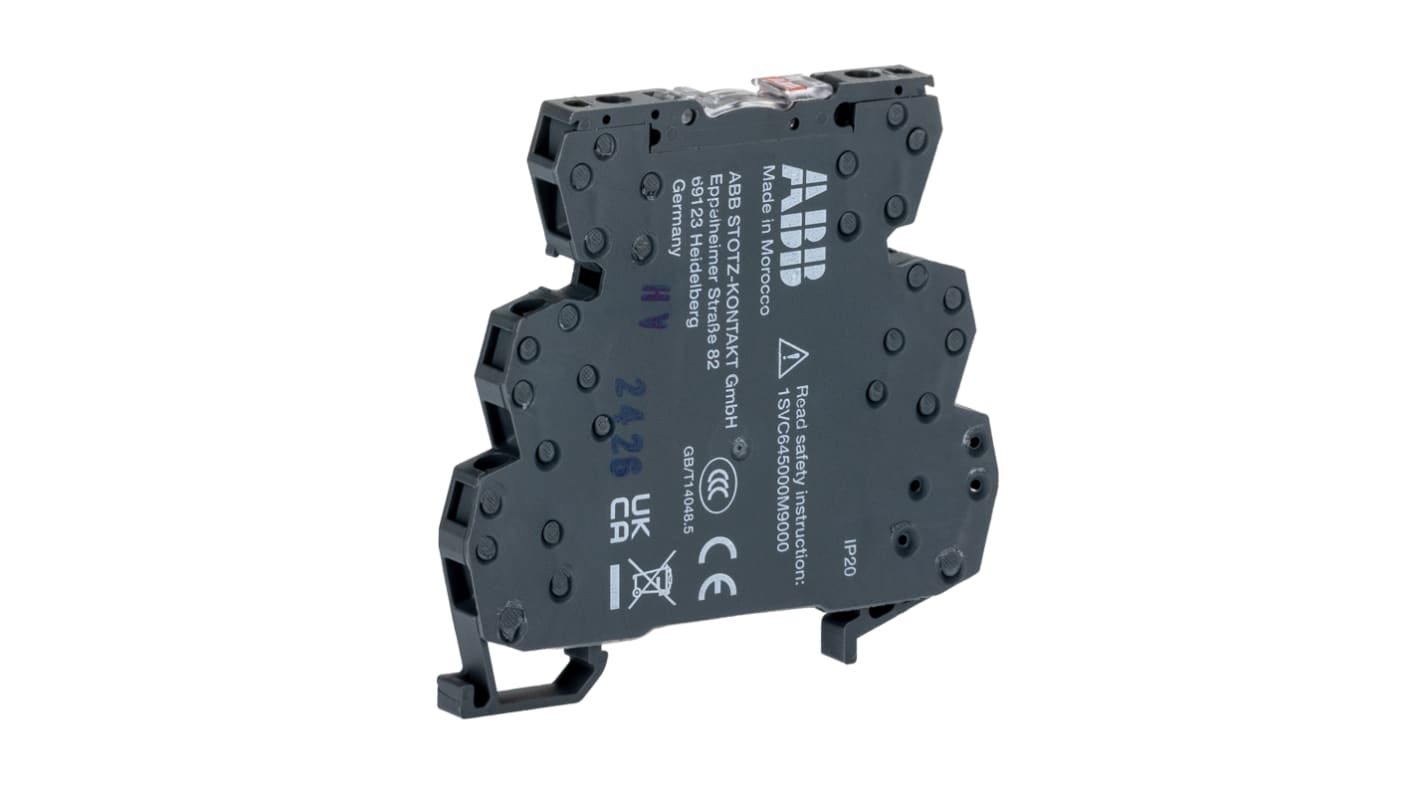ABB RB121 Series Interface Relay, DIN Rail Mount, 24V dc Coil, SPDT, 6A Load