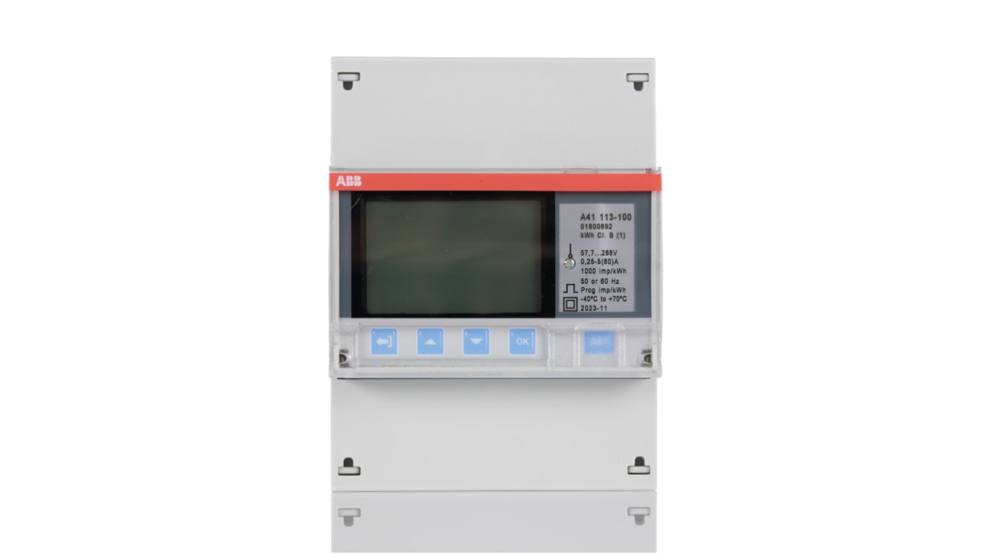 Contatore di energia ABB, A41, monofase fasi, display LCD a 4 cifre