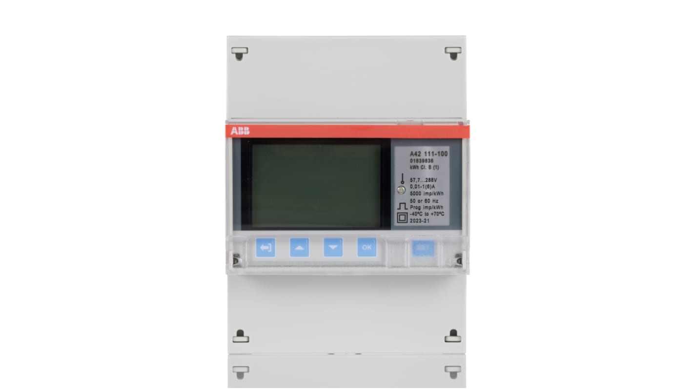 Contatore di energia ABB, A42, monofase fasi, display LCD a 4 cifre