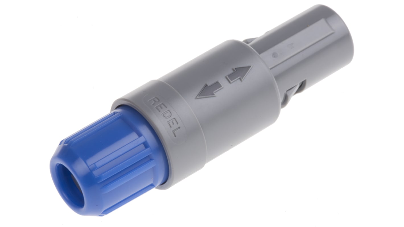 LEMO Circular Connector, 5 Contacts, Cable Mount, Plug, Male, IP50, Redel P Series