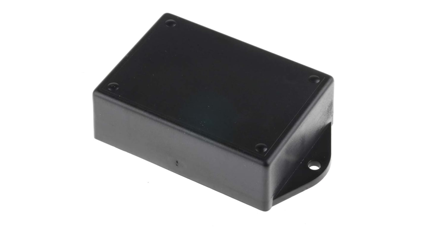 RS PRO Black ABS Enclosure, Flanged, Black Lid, 88 x 63 x 29mm