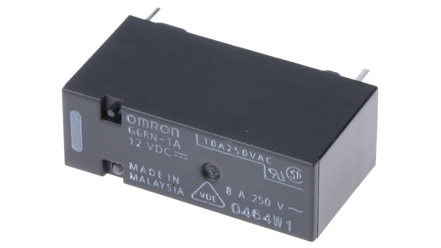 Omron PCB Mount Power Relay, 12V dc Coil, 8A Switching Current, SPST