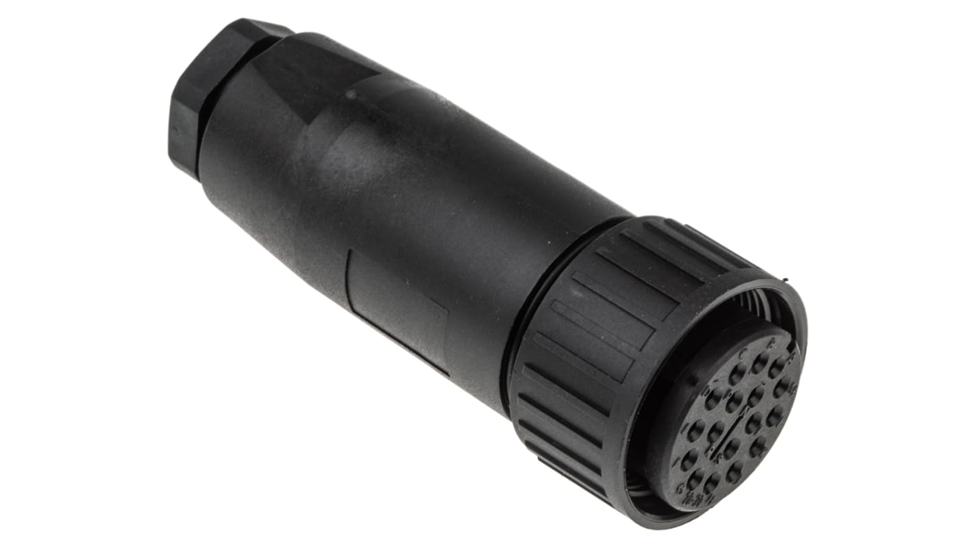 Hirschmann, CM, Silver 17 Way Cable Mount MIL Spec Circular Connector PlugBlack, Socket Contacts,Shell Size 20, Screw