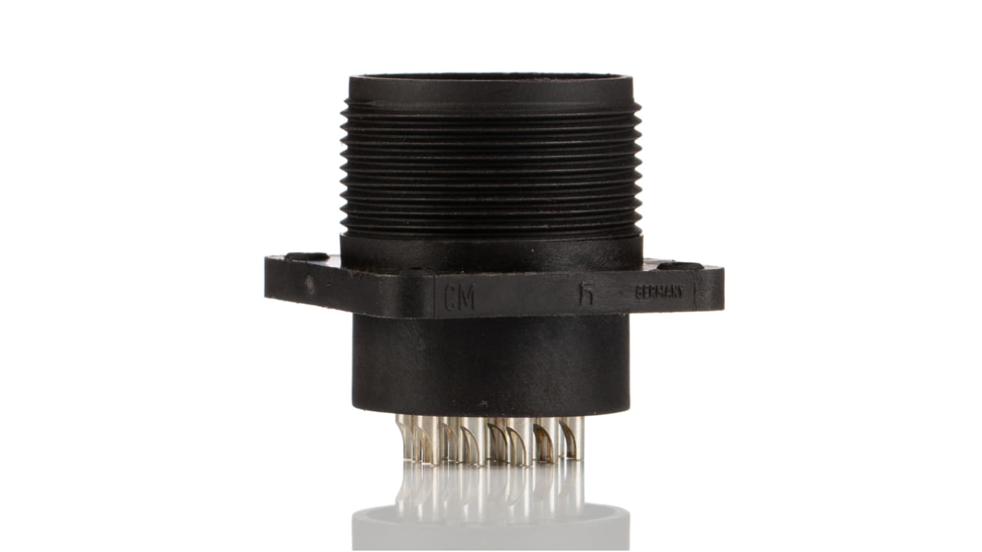 Hirschmann, CM, Silver 14 Way Panel Mount MIL Spec Circular Connector PlugBlack, Socket Contacts,Shell Size 20, Screw