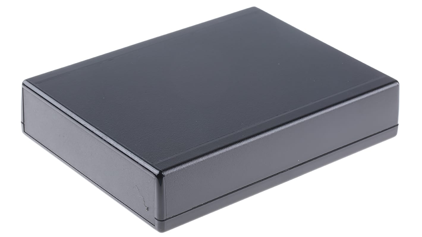 RS PRO Black ABS Enclosure, Black Lid, 184.15 x 139.69 x 38.1mm