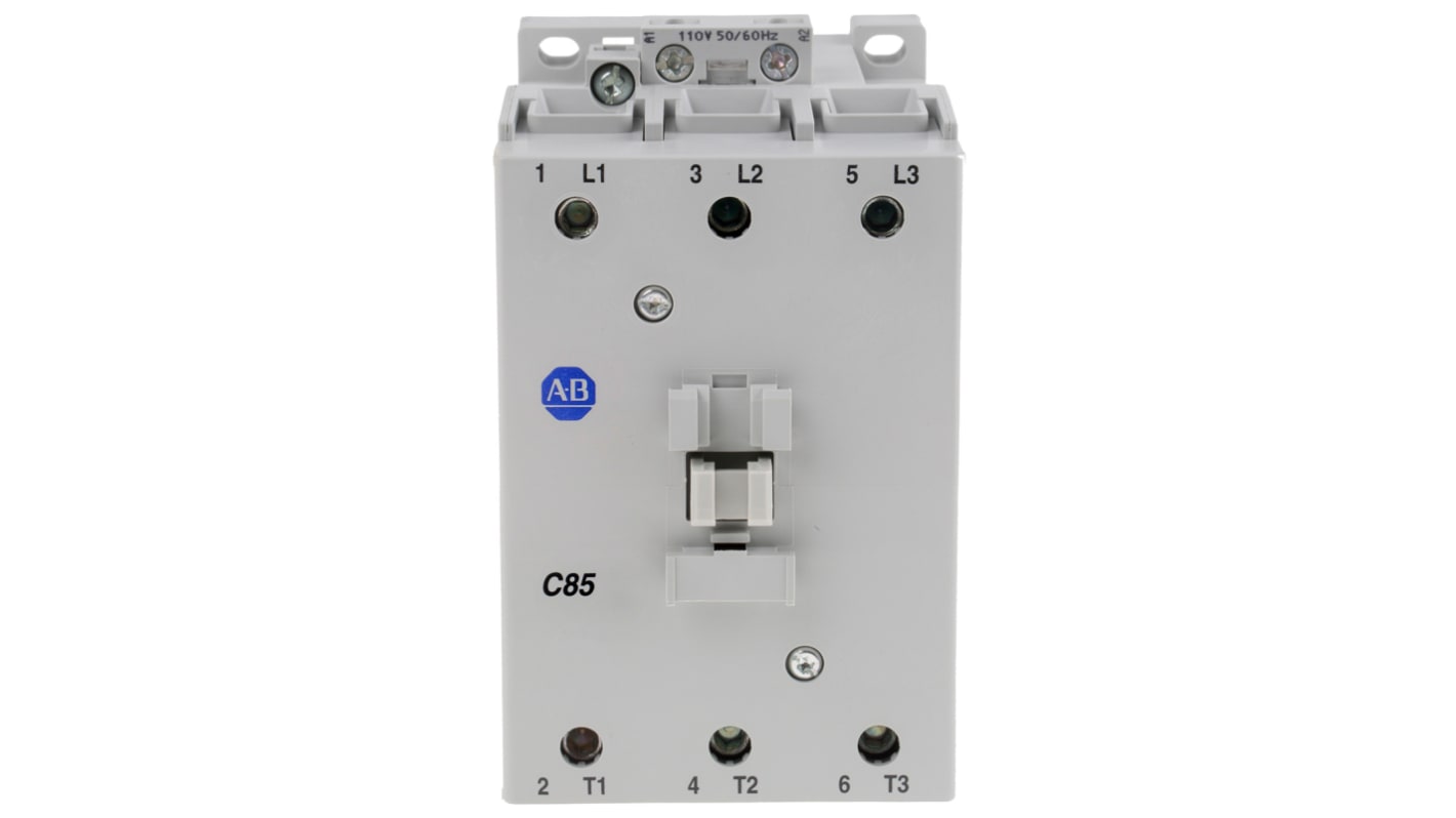 Allen Bradley 100C Series Contactor, 110 V ac Coil, 3-Pole, 85 A, 45 kW, 3NO, 690 V ac