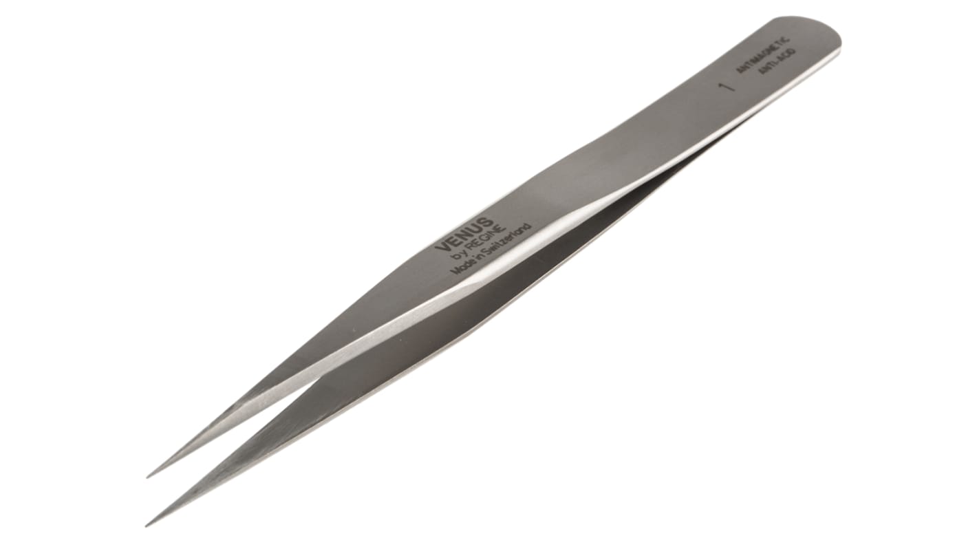 RS PRO 不锈钢镊子, 120 mm总长, 抗磁, 耐酸
