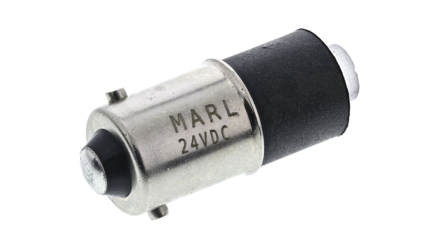 Marl Red LED Indicator Lamp, 24V dc, BA9s Base, 4.9mm Diameter, 2750mcd