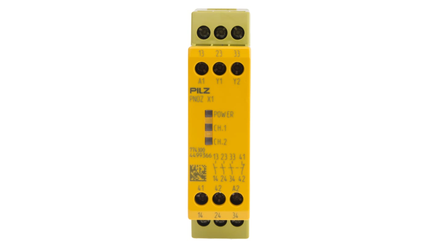 Pilz Single-Channel Safety Switch/Interlock Safety Relay, 24V ac/dc, 3 Safety Contacts