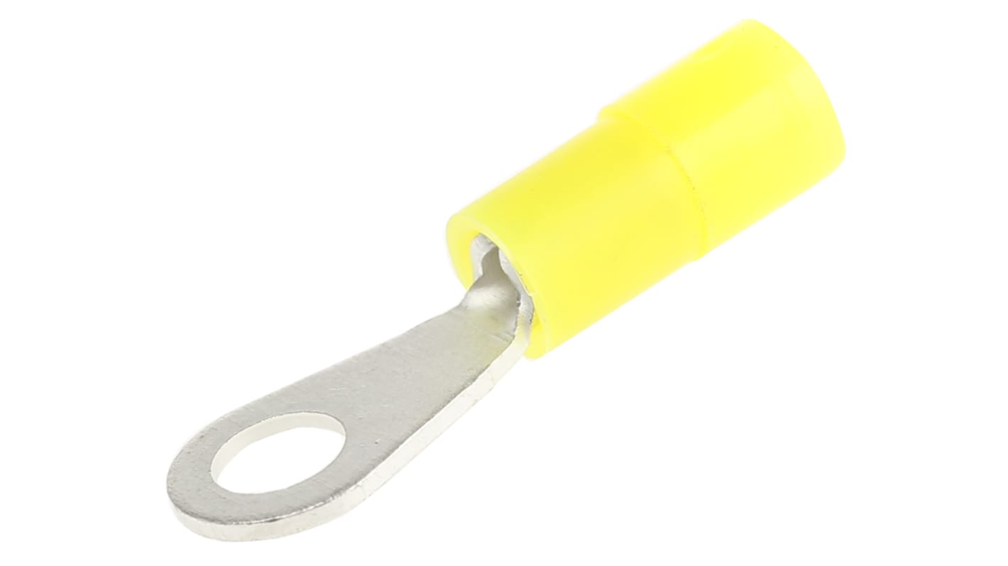 RS PRO Insulated Ring Terminal, 2.7 Stud Size, 0.2mm² to 0.5mm² Wire Size, Yellow