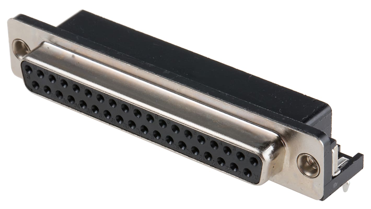 Conector D-sub RS PRO, paso 2.77mm, Ángulo de 90° , Montaje en orificio pasante, Hembra, Terminación Soldador, 350V,