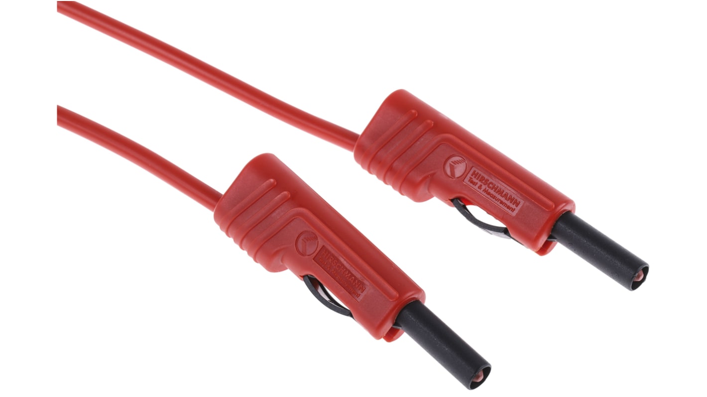 Hirschmann Test & Measurement 4 mmコネクタ用テストリード 4 mmコネクタテストリード, 2m, 60V dc, 16A, 赤, PVC 絶縁