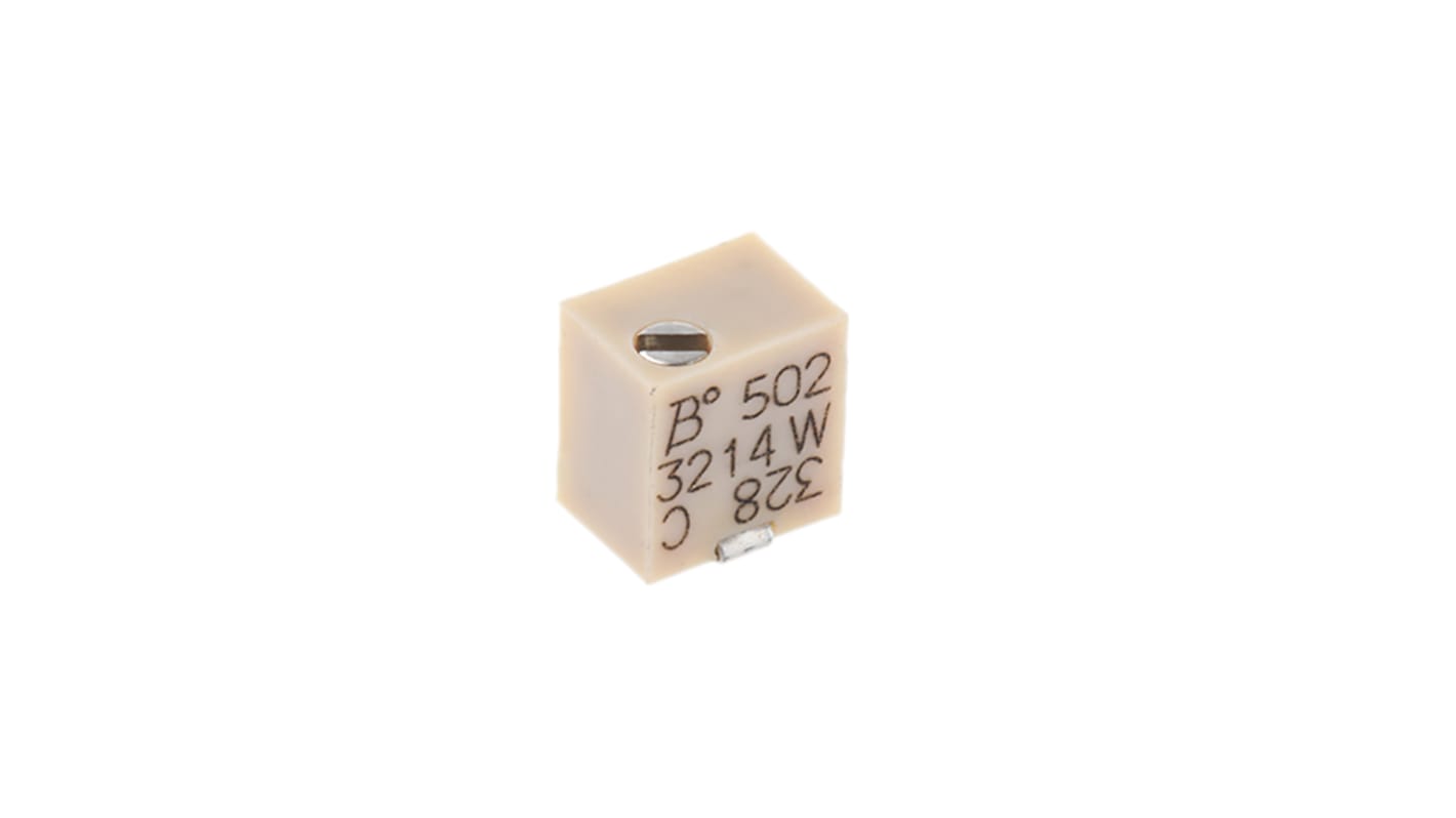 5kΩ, SMD Trimmer Potentiometer 0.25W Top Adjust Bourns, 3214