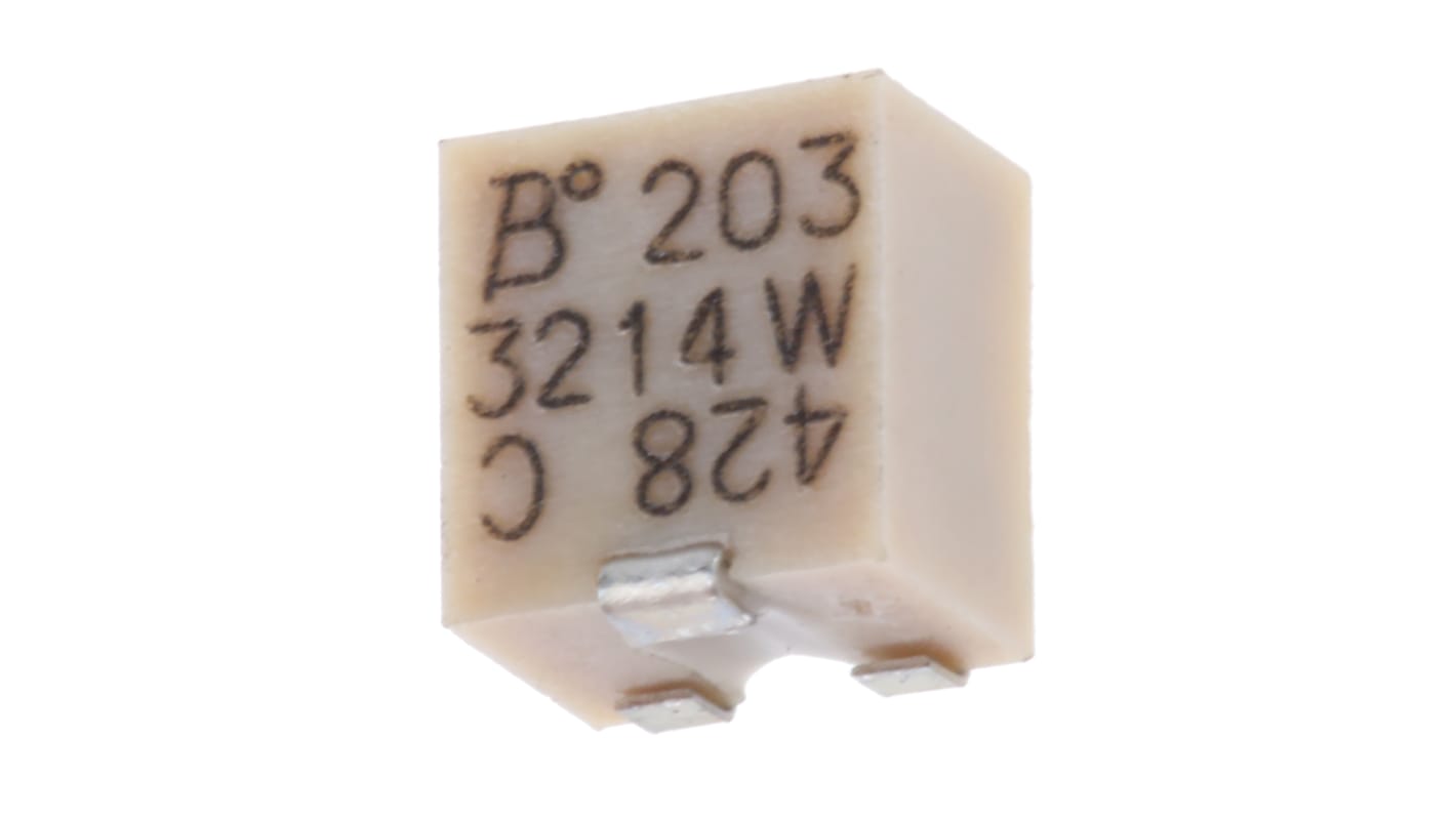 20kΩ, SMD Trimmer Potentiometer 0.25W Top Adjust Bourns, 3214