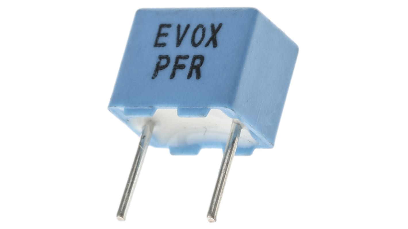 KEMET PFR510 Polypropylene Film Capacitor, 63 V ac, 100 V dc, ±5%, 100pF, Through Hole