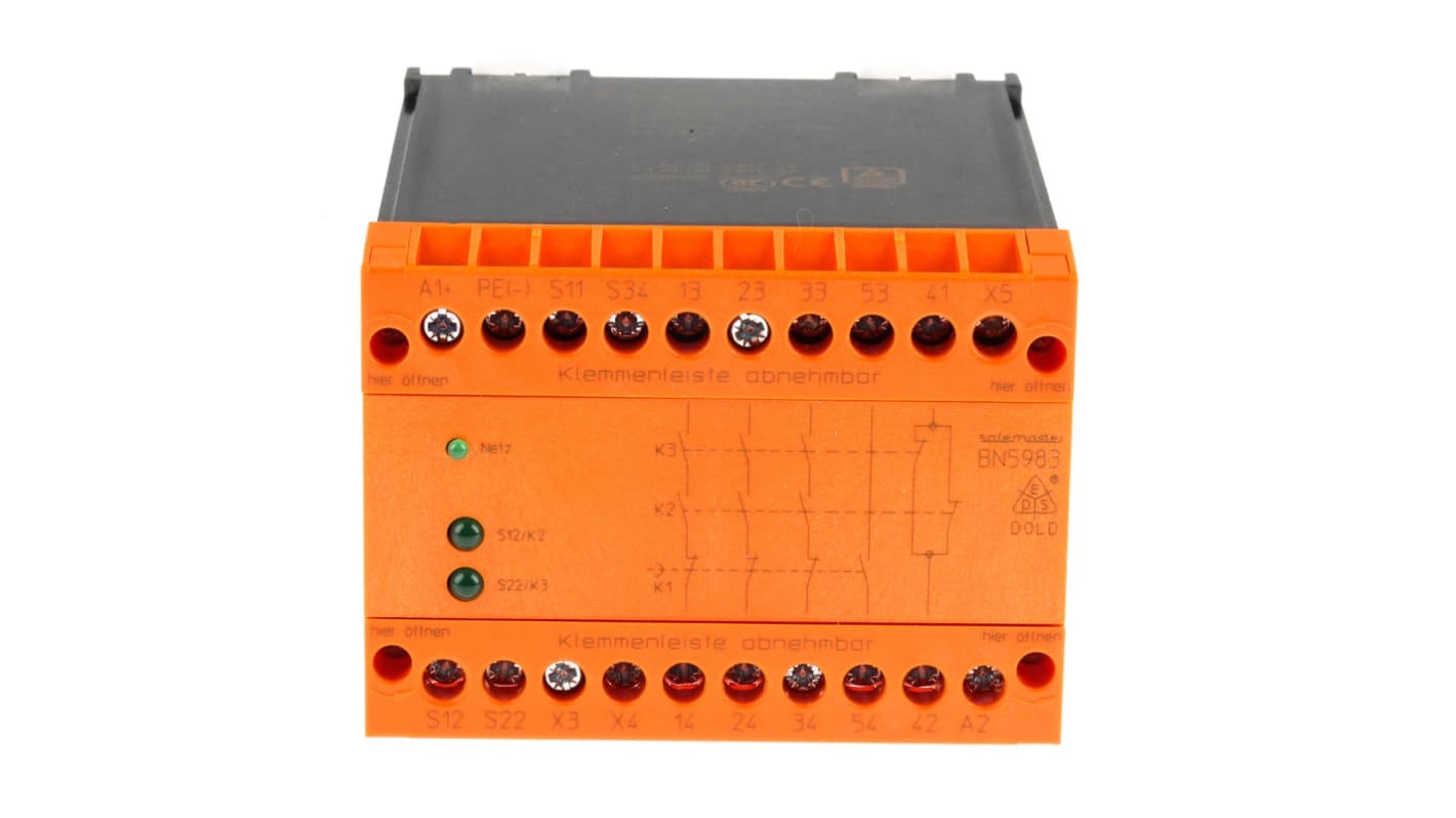 Dold Safemaster BN 5983 Emergency Stop Safety Relay, 24V dc, Dual-Channel, 3 Safety Contacts