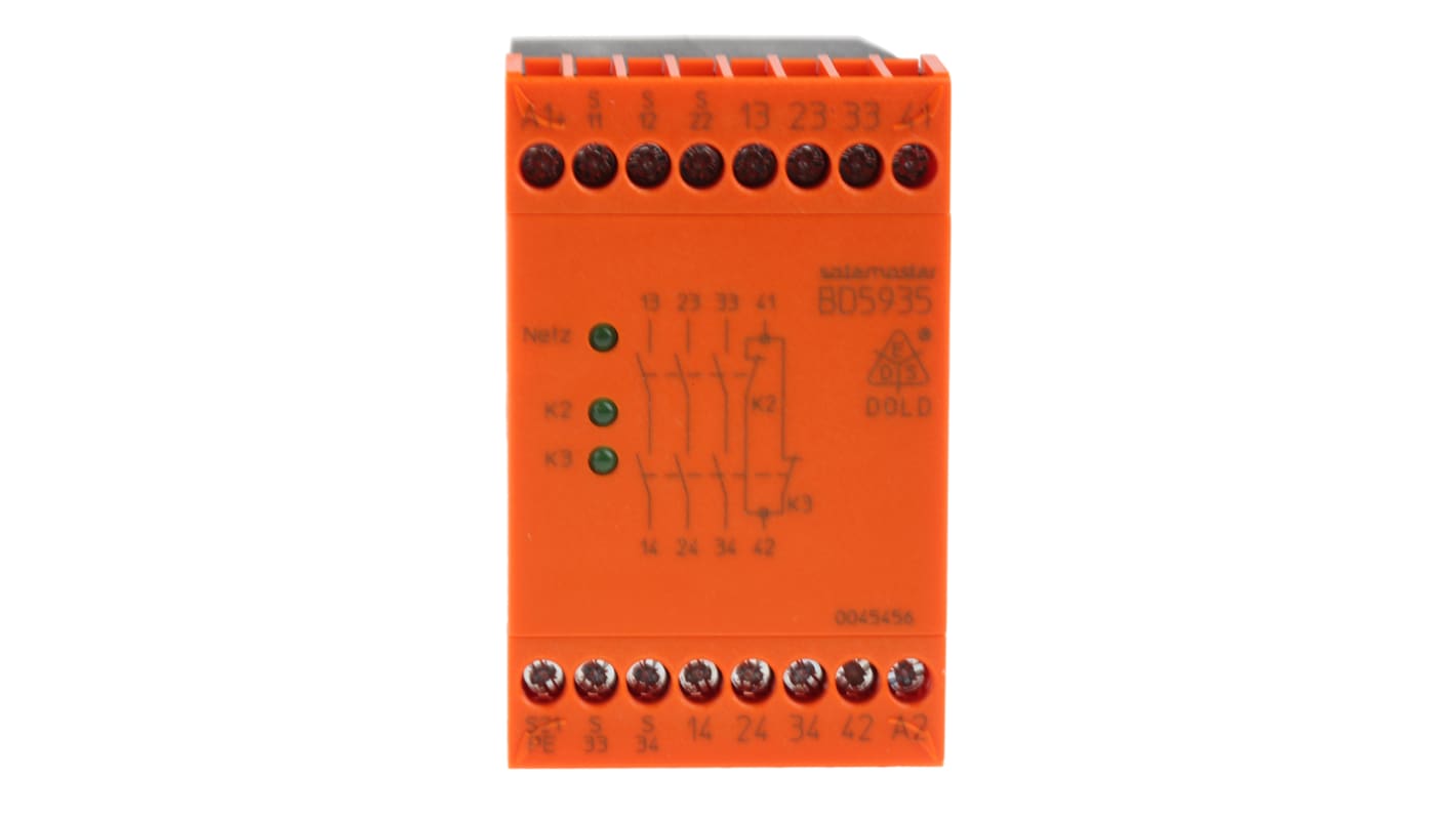 Dold Safemaster BD 5935 Safety Relay 24V dc, Single/Dual-Channel 4 Safety Contacts