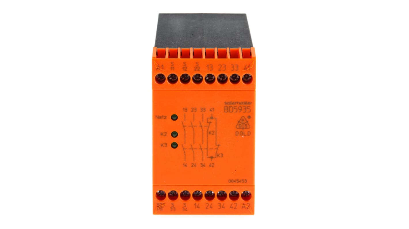 Dold BD 5935 Emergency Stop Safety Relay, 230V ac, Dual-Channel, 3 Safety Contacts