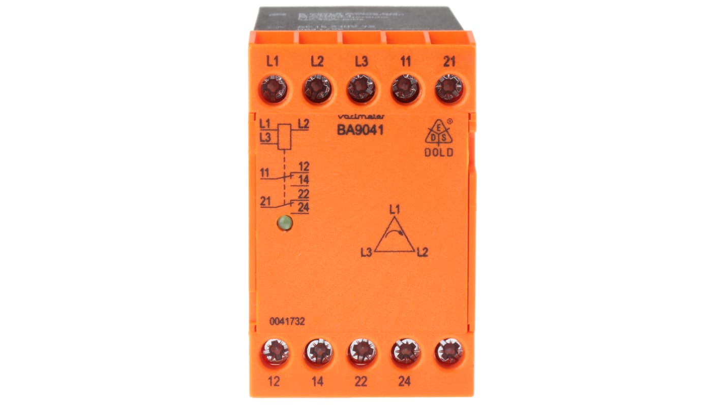 Dold Phase Monitoring Relay, 3 Phase, DPDT, DIN Rail