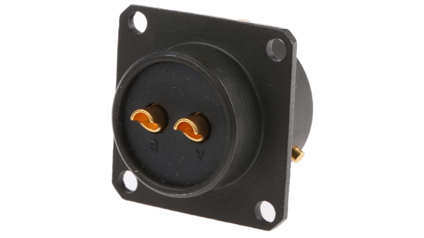 Amphenol Limited, 62GB 2 Way Box Mount MIL Spec Circular Connector ReceptacleOlive, Pin Contacts,Shell Size 14, Bayonet