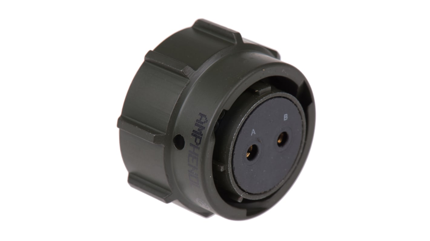 Amphenol Limited, 62GB 2 Way Cable Mount MIL Spec Circular Connector PlugOlive, Socket Contacts,Shell Size 14, Bayonet