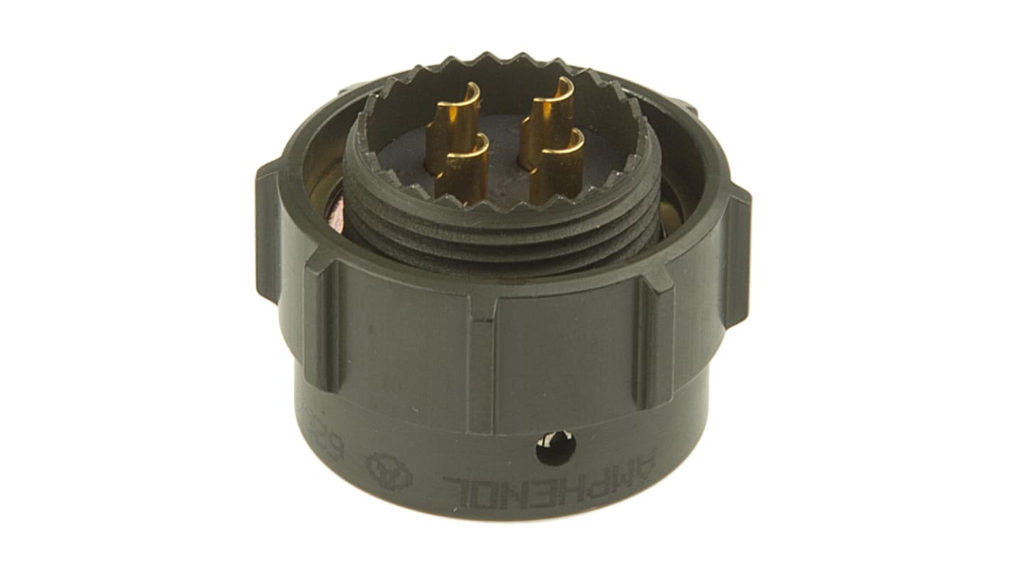 Amphenol Limited, 62GB 4 Way Cable Mount MIL Spec Circular Connector PlugOlive, Pin Contacts,Shell Size 14, Bayonet