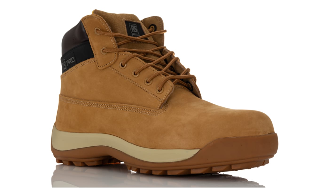 RS PRO EN20345 S3, Damen Sicherheitsstiefel  Beige mit Glasfaser-Schutzkappe , Größe 37 / UK 4