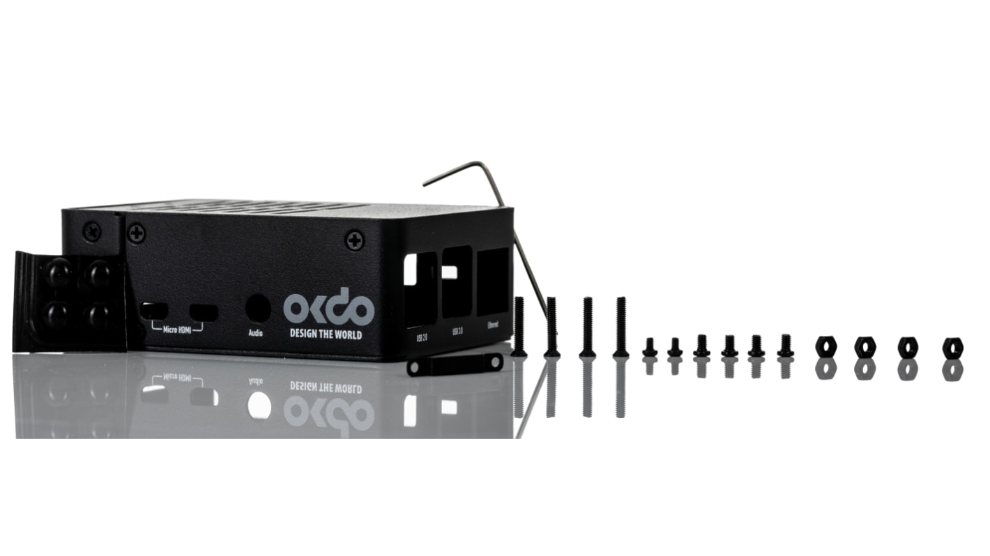 Okdo ROCK SBC Case for use with ROCK 4C+ Single Board Computer, Black